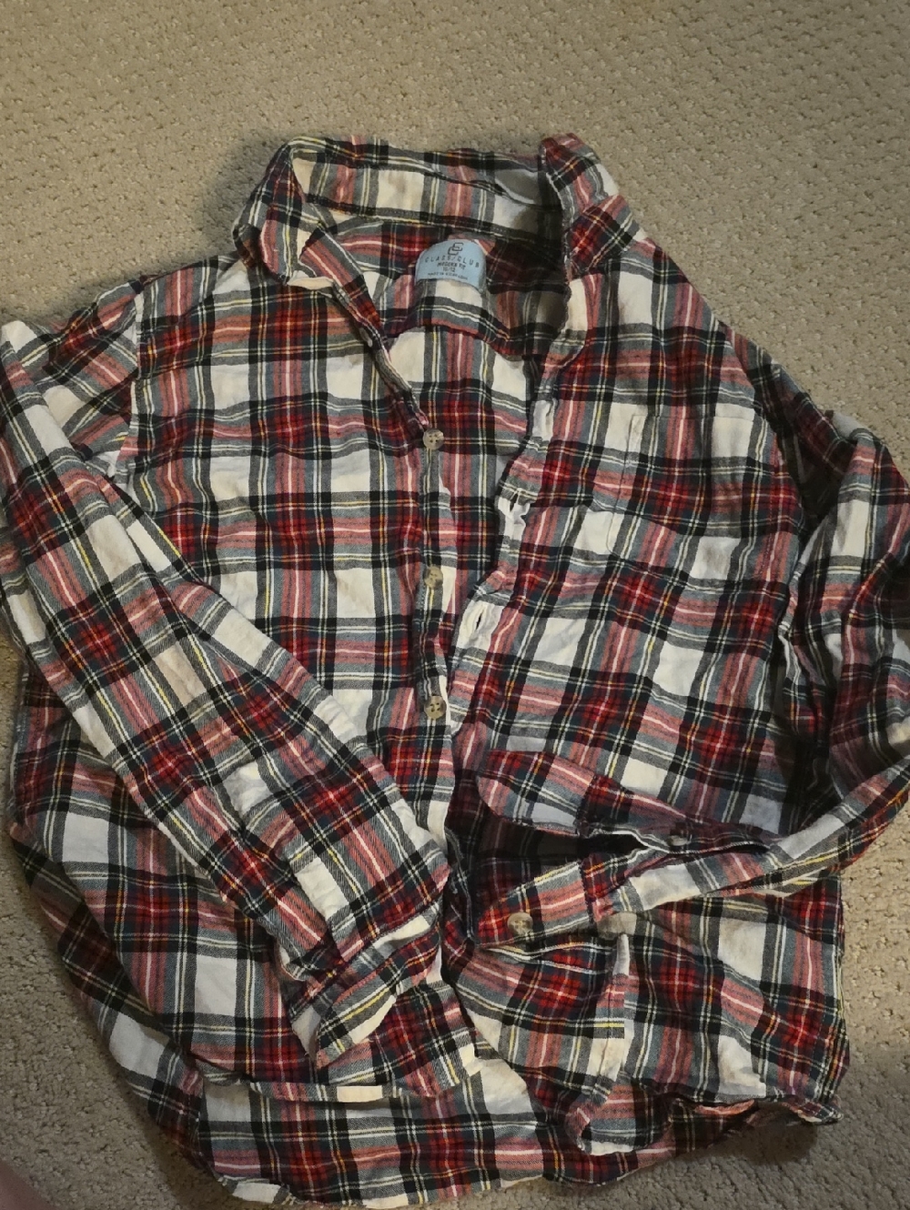 Plaid Button-Down Shirt - Red Multi